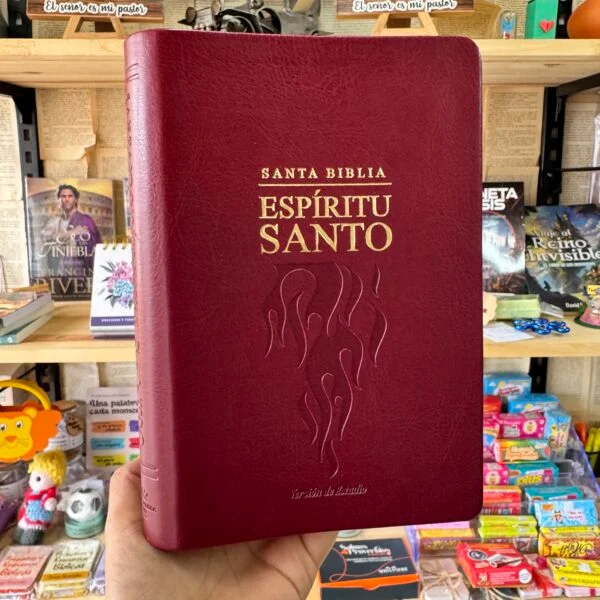 Biblia del Espíritu Santo RVR60 Versión de Estudio Piel Vino tinto Descubre al Espíritu Santo desde Génesis hasta Apocalipsis. - Image 2